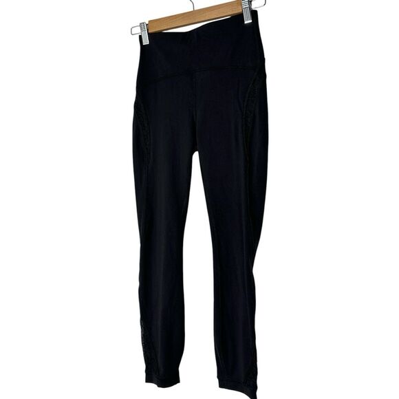 Lululemon Wunder Under High-Rise Tight* Flocked 23" Black Women SIZE: 4 Gym - Picture 6 of 14